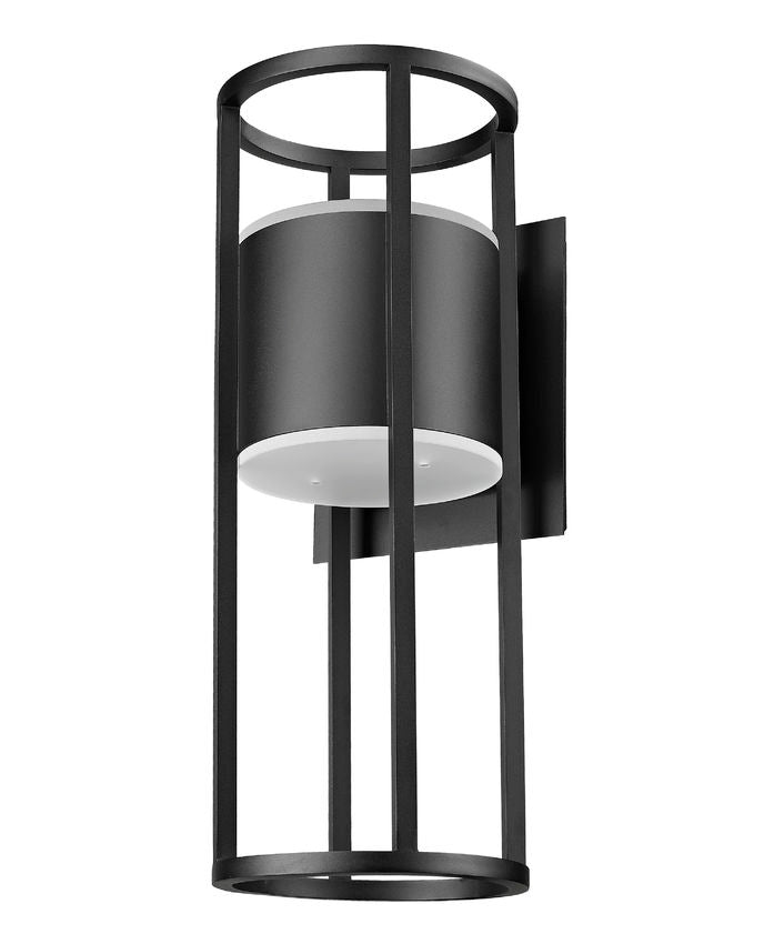 Z-Lite Luca 9" 2-Light LED Black Outdoor Wall Sconce With Etched Glass Shade