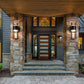 Z-Lite Luca 9" 2-Light LED Black Outdoor Wall Sconce With Etched Glass Shade