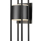 Z-Lite Luca 9" 2-Light LED Black Outdoor Wall Sconce With Etched Glass Shade