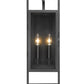 Z-Lite Lucian 8" 2-Light Black Aluminum Outdoor Wall Sconce With Clear Glass Shade