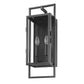 Z-Lite Lucian 8" 2-Light Black Aluminum Outdoor Wall Sconce With Clear Glass Shade