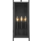 Z-Lite Lucian 9" 3-Light Black Aluminum Outdoor Wall Sconce With Clear Glass Shade