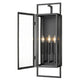 Z-Lite Lucian 9" 3-Light Black Aluminum Outdoor Wall Sconce With Clear Glass Shade