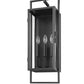 Z-Lite Lucian 9" 3-Light Black Aluminum Outdoor Wall Sconce With Clear Glass Shade