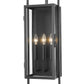 Z-Lite Lucian 9" 3-Light Black Aluminum Outdoor Wall Sconce With Clear Glass Shade