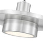 Z-Lite Ludo 12" 1-Light LED-Integrated Brushed Nickel Steel Frame Frosted Acrylic Shade Pendant Light