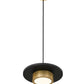 Z-Lite Ludo 12" 1-Light LED-Integrated Matte Black and Modern Gold Steel Frame Frosted Acrylic Shade Pendant Light
