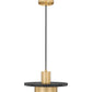 Z-Lite Ludo 12" 1-Light LED-Integrated Matte Black and Modern Gold Steel Frame Frosted Acrylic Shade Pendant Light