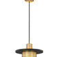 Z-Lite Ludo 12" 1-Light LED-Integrated Matte Black and Modern Gold Steel Frame Frosted Acrylic Shade Pendant Light