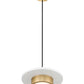 Z-Lite Ludo 12" 1-Light LED-Integrated Matte White and Modern Gold Steel Frame Frosted Acrylic Shade Pendant Light