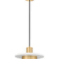 Z-Lite Ludo 12" 1-Light LED-Integrated Matte White and Modern Gold Steel Frame Frosted Acrylic Shade Pendant Light