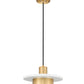 Z-Lite Ludo 12" 1-Light LED-Integrated Matte White and Modern Gold Steel Frame Frosted Acrylic Shade Pendant Light