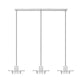 Z-Lite Ludo 12" 3-Light LED-Integrated Brushed Nickel Steel Frame Frosted Acrylic Shade Linear Chandelier