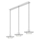Z-Lite Ludo 12" 3-Light LED-Integrated Brushed Nickel Steel Frame Frosted Acrylic Shade Linear Chandelier