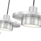 Z-Lite Ludo 12" 3-Light LED-Integrated Brushed Nickel Steel Frame Frosted Acrylic Shade Linear Chandelier