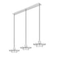 Z-Lite Ludo 12" 3-Light LED-Integrated Brushed Nickel Steel Frame Frosted Acrylic Shade Linear Chandelier