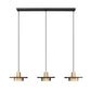 Z-Lite Ludo 12" 3-Light LED-Integrated Matte Black and Modern Gold Steel Frame Frosted Acrylic Shade Linear Chandelier
