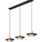 Z-Lite Ludo 12" 3-Light LED-Integrated Matte Black and Modern Gold Steel Frame Frosted Acrylic Shade Linear Chandelier