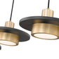 Z-Lite Ludo 12" 3-Light LED-Integrated Matte Black and Modern Gold Steel Frame Frosted Acrylic Shade Linear Chandelier