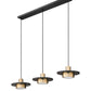 Z-Lite Ludo 12" 3-Light LED-Integrated Matte Black and Modern Gold Steel Frame Frosted Acrylic Shade Linear Chandelier
