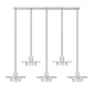 Z-Lite Ludo 12" 5-Light LED-Integrated Brushed Nickel Steel Frame Frosted Acrylic Shade Linear Chandelier