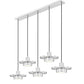 Z-Lite Ludo 12" 5-Light LED-Integrated Brushed Nickel Steel Frame Frosted Acrylic Shade Linear Chandelier