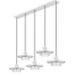 Z-Lite Ludo 12" 5-Light LED-Integrated Brushed Nickel Steel Frame Frosted Acrylic Shade Linear Chandelier
