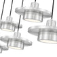 Z-Lite Ludo 12" 5-Light LED-Integrated Brushed Nickel Steel Frame Frosted Acrylic Shade Linear Chandelier