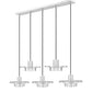 Z-Lite Ludo 12" 5-Light LED-Integrated Brushed Nickel Steel Frame Frosted Acrylic Shade Linear Chandelier