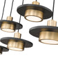 Z-Lite Ludo 12" 5-Light LED-Integrated Matte Black and Modern Gold Steel Frame Frosted Acrylic Shade Linear Chandelier