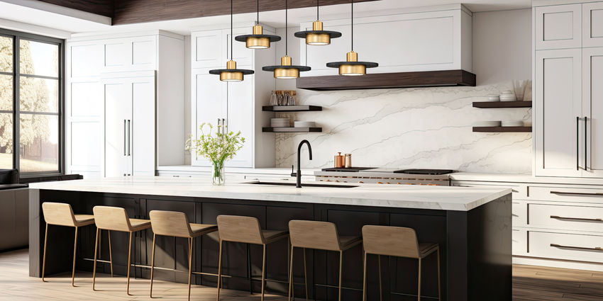 Z-Lite Ludo 12" 5-Light LED-Integrated Matte Black and Modern Gold Steel Frame Frosted Acrylic Shade Linear Chandelier