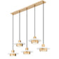 Z-Lite Ludo 12" 5-Light LED-Integrated Matte White and Modern Gold Steel Frame Frosted Acrylic Shade Linear Chandelier