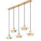 Z-Lite Ludo 12" 5-Light LED-Integrated Matte White and Modern Gold Steel Frame Frosted Acrylic Shade Linear Chandelier