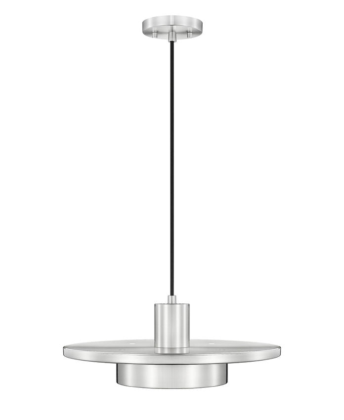 Z-Lite Ludo 16" 1-Light LED-Integrated Brushed Nickel Steel Frame Frosted Acrylic Shade Pendant Light