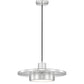 Z-Lite Ludo 16" 1-Light LED-Integrated Brushed Nickel Steel Frame Frosted Acrylic Shade Pendant Light