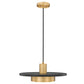 Z-Lite Ludo 16" 1-Light LED-Integrated Matte Black and Modern Gold Steel Frame Frosted Acrylic Shade Pendant Light