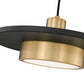 Z-Lite Ludo 16" 1-Light LED-Integrated Matte Black and Modern Gold Steel Frame Frosted Acrylic Shade Pendant Light