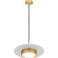 Z-Lite Ludo 16" 1-Light LED-Integrated Matte White and Modern Gold Steel Frame Frosted Acrylic Shade Pendant Light