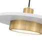 Z-Lite Ludo 16" 1-Light LED-Integrated Matte White and Modern Gold Steel Frame Frosted Acrylic Shade Pendant Light