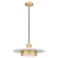Z-Lite Ludo 16" 1-Light LED-Integrated Matte White and Modern Gold Steel Frame Frosted Acrylic Shade Pendant Light