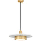 Z-Lite Ludo 16" 1-Light LED-Integrated Matte White and Modern Gold Steel Frame Frosted Acrylic Shade Pendant Light
