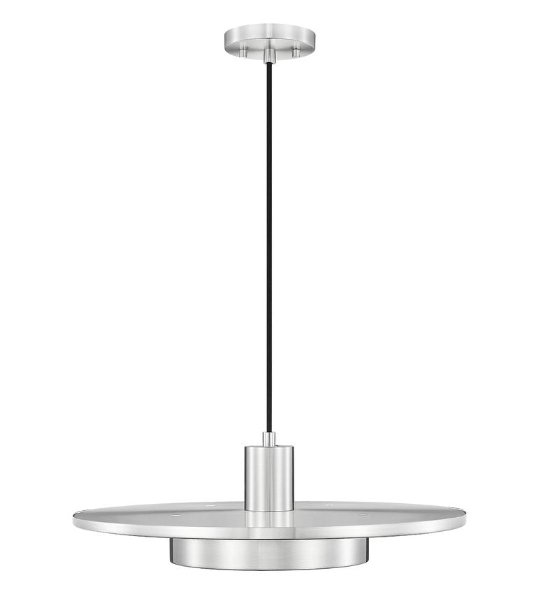 Z-Lite Ludo 20" 1-Light LED-Integrated Brushed Nickel Steel Frame Frosted Acrylic Shade Pendant Light