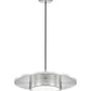 Z-Lite Ludo 20" 1-Light LED-Integrated Brushed Nickel Steel Frame Frosted Acrylic Shade Pendant Light