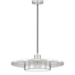 Z-Lite Ludo 20" 1-Light LED-Integrated Brushed Nickel Steel Frame Frosted Acrylic Shade Pendant Light