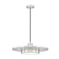 Z-Lite Ludo 20" 1-Light LED-Integrated Brushed Nickel Steel Frame Frosted Acrylic Shade Pendant Light