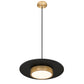 Z-Lite Ludo 20" 1-Light LED-Integrated Matte Black and Modern Gold Steel Frame Frosted Acrylic Shade Pendant Light