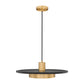 Z-Lite Ludo 20" 1-Light LED-Integrated Matte Black and Modern Gold Steel Frame Frosted Acrylic Shade Pendant Light