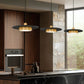 Z-Lite Ludo 20" 1-Light LED-Integrated Matte Black and Modern Gold Steel Frame Frosted Acrylic Shade Pendant Light
