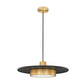 Z-Lite Ludo 20" 1-Light LED-Integrated Matte Black and Modern Gold Steel Frame Frosted Acrylic Shade Pendant Light
