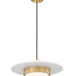 Z-Lite Ludo 20" 1-Light LED-Integrated Matte White and Modern Gold Steel Frame Frosted Acrylic Shade Pendant Light